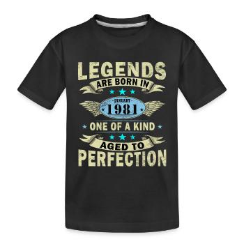 Janvier 1981 anniversaire janvier 1981 Janvier - T-shirt bio Premium Enfant - noir - Devant