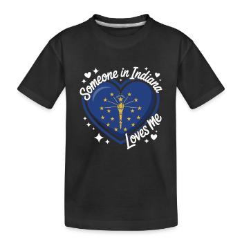 Indiana Herz Liebe Im Staat - Kinder Premium Bio T-Shirt - Schwarz - Vorne