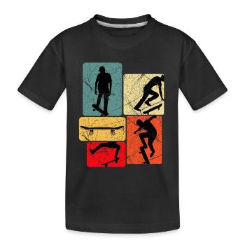 Skateboard Skate Skateur Fan de skate - T-shirt bio Premium Enfant - noir - Devant