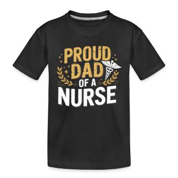 Proud father of a caregiver - Kids' Premium Organic T-Shirt - black - Front