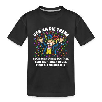 Jubel | Konfetti | Geh an die Theke | Kostüm - Kinder Premium Bio T-Shirt - Schwarz - Vorne