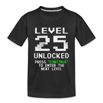 T-shirt déverrouillé niveau 25 Chemise du 25e anniversaire - T-shirt bio Premium Enfant - noir - Devant