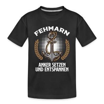 FEHMARN ANCHOR SETTING AND RELAXING Fun - Kids' Premium Organic T-Shirt - black - Front