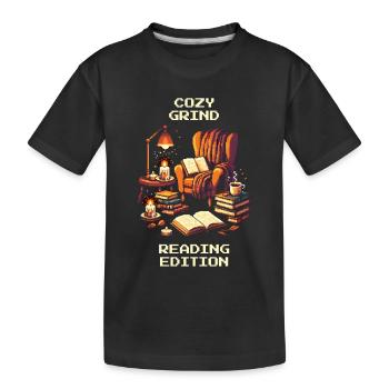 Gemütlicher Grind | Cozy Lesen Bücher - Kinder Premium Bio T-Shirt - Schwarz - Vorne