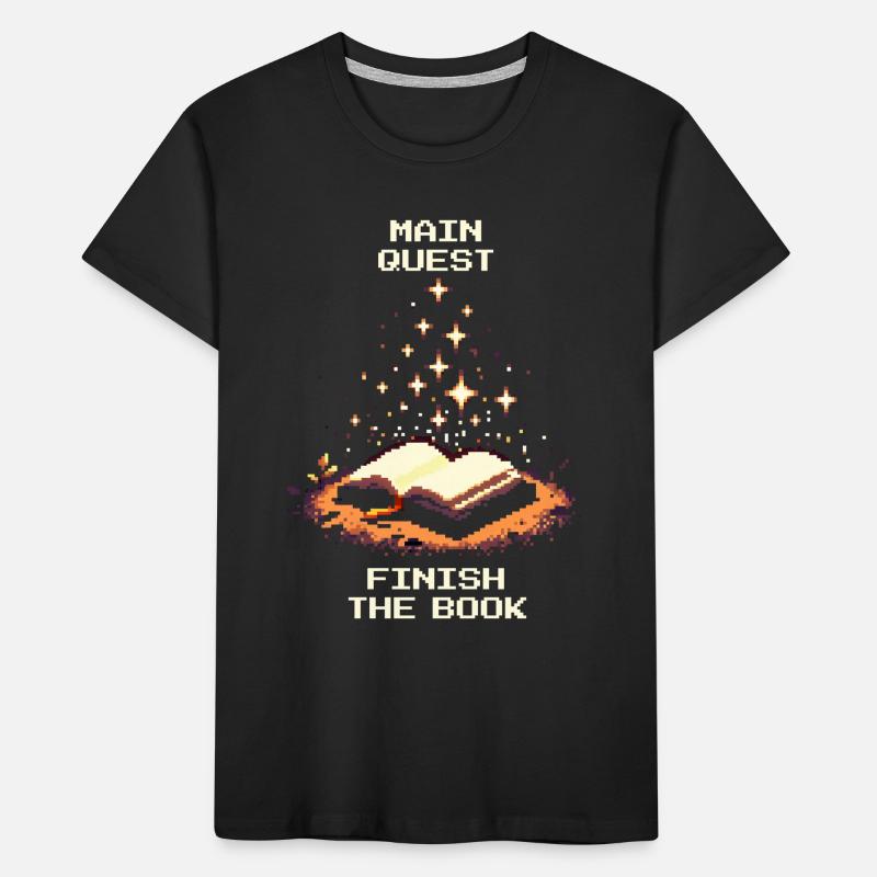 Hauptquest: Buch beenden | Lesemotivation Kinder Premium Bio T-Shirt