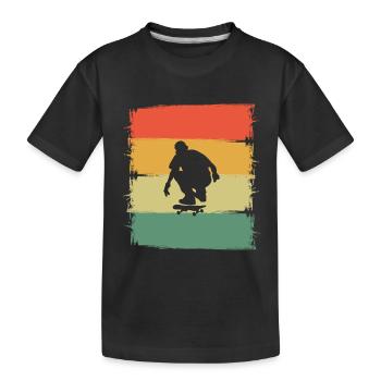 Skater Skateboard Skaten - Kinder Premium Bio T-Shirt - Schwarz - Vorne