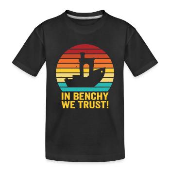 En Benchy, nous avons confiance – Design rétro d’impression 3D - T-shirt bio Premium Enfant - noir - Devant