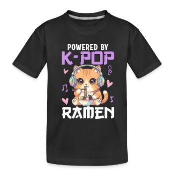 Powered By K-Pop Ramen - Kinder Premium Bio T-Shirt - Schwarz - Vorne