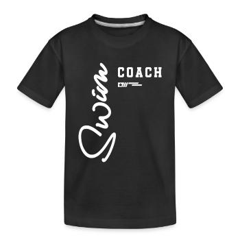 Entraîneur de natation classique au bord de la piscine pour les chefs d’équipe - T-shirt bio Premium Enfant - noir - Devant