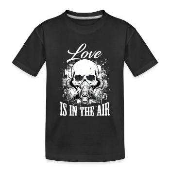 Love is in the Air – Grunge Gas Mask Design - Kids' Premium Organic T-Shirt - black - Front