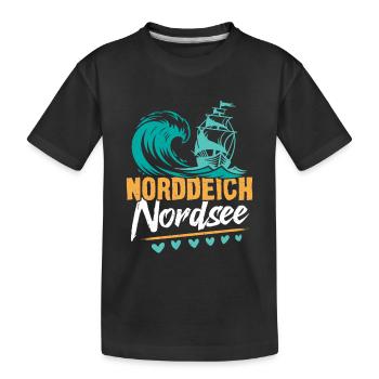 Vacances à la mer du Nord NORDDEICH OSTHOLSTEIN Fun - T-shirt bio Premium Enfant - noir - Devant