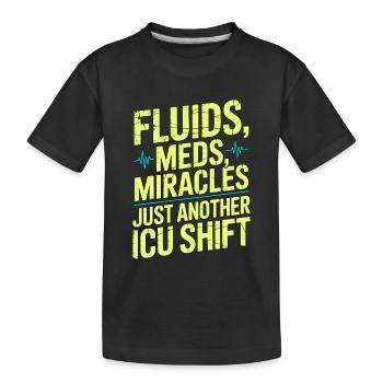 Soins intensifs Infirmière Fluides Médicaments Miracles Soins intensifs - T-shirt bio Premium Enfant - noir - Devant