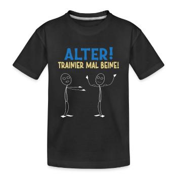 Stick Figure OLD TRAINER TIMES LEGS Drôle - T-shirt bio Premium Enfant - noir - Devant
