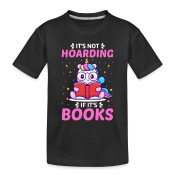 Lire, lire, licorne - T-shirt bio Premium Enfant - noir - Devant
