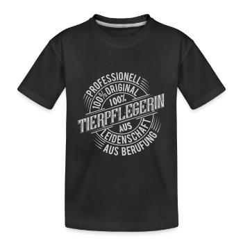 Animal keeper - Kids' Premium Organic T-Shirt - black - Front