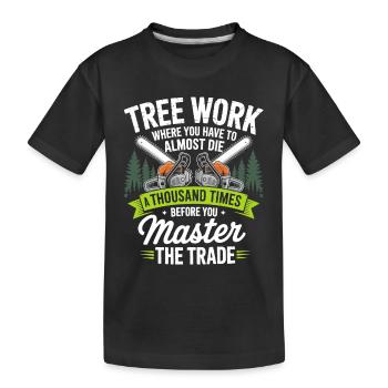 Championnat de la tronçonneuse dans la forêt - T-shirt bio Premium Enfant - noir - Devant