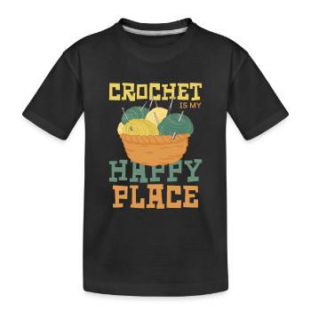 Le crochet est mon endroit heureux - T-shirt bio Premium Enfant - noir - Devant