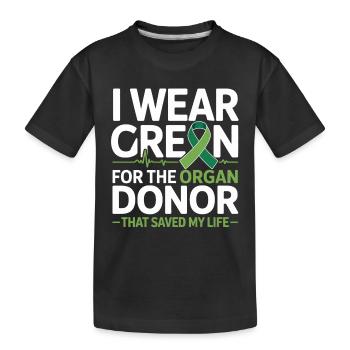 Grüne Organspende Lebensretter - Kinder Premium Bio T-Shirt - Schwarz - Vorne