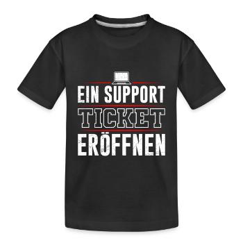 Coder EIN SUPPORT TICKET ERÖFFNEN LUSTIG - Kinder Premium Bio T-Shirt - Schwarz - Vorne