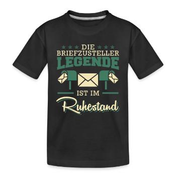 Rentner DIE BRIEFZUSTELLER LEGENDE IM RUHESTAND - Kinder Premium Bio T-Shirt - Schwarz - Vorne