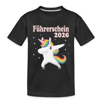 Permis de conduire 2026 dépassé voiture conduite de moto - T-shirt bio Premium Enfant - noir - Devant