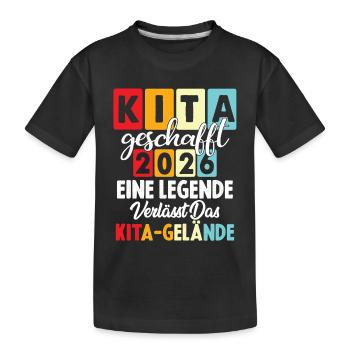 Crèche créée en 2026 Une légende quitte le - T-shirt bio Premium Enfant - noir - Devant