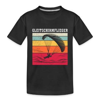 Paraglider GLEITSCHIRMFLIEGER LUSTIG - Kinder Premium Bio T-Shirt - Schwarz - Vorne