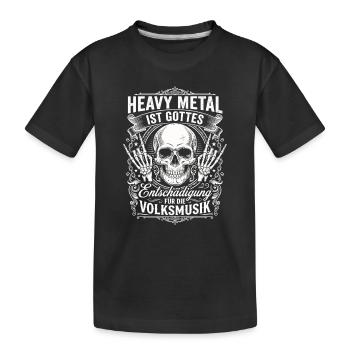 Heavy Metal God's Compensation Folk Music Design - Kids' Premium Organic T-Shirt - black - Front
