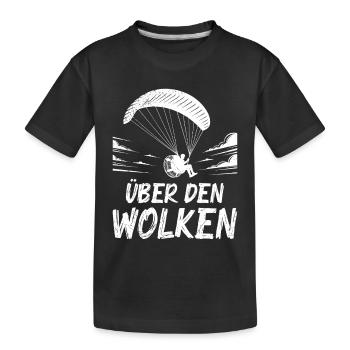 Parapente AU-DESSUS DES NUAGES Amusant - T-shirt bio Premium Enfant - noir - Devant