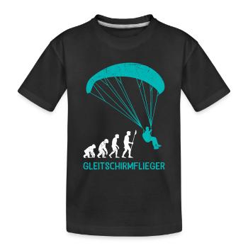 Paraglider GLEITSCHIRMFLIEGER LUSTIG - Kinder Premium Bio T-Shirt - Schwarz - Vorne