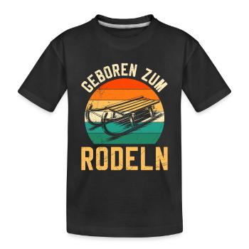 Bob Driver BORN TO TOBOGGAN FUN - Kids' Premium Organic T-Shirt - black - Front