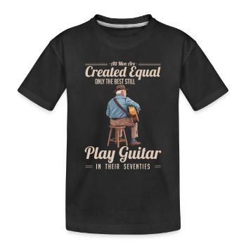 Gitarrist Spruch – Nur die Besten spielen Gitarre - Kinder Premium Bio T-Shirt - Schwarz - Vorne