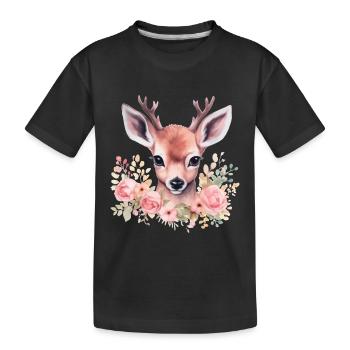 Motif traditionnel de cerf et de biche pour costumes féminins – Traditionnel - T-shirt bio Premium Enfant - noir - Devant