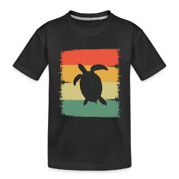 Schildkröte - Kinder Premium Bio T-Shirt - Schwarz - Vorne