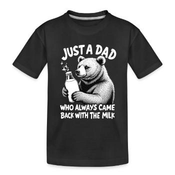 Supporte avec du lait – le père animal à dire - T-shirt bio Premium Enfant - noir - Devant