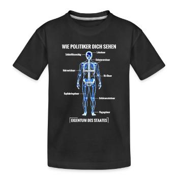 Anatomie Steuerzahler - Zerlegeplan - Kinder Premium Bio T-Shirt - Schwarz - Vorne