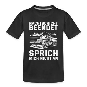 Service d’hiver FIN DU SERVICE DE NUIT NE PARLE PAS - T-shirt bio Premium Enfant - noir - Devant