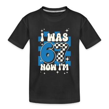 7e anniversaire, garçon de 7 ans, j’avais 6 ans maintenant dans 7 ans - T-shirt bio Premium Enfant - noir - Devant