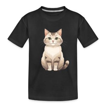 Amoureuse des chats en fourrure pastel - T-shirt bio Premium Enfant - noir - Devant