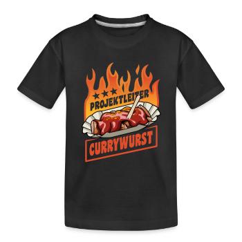 Chef de projet Currywurst | Restauration rapide | Flammes - T-shirt bio Premium Enfant - noir - Devant