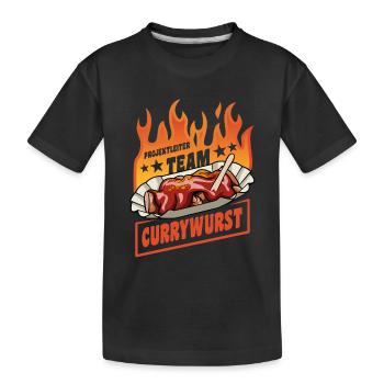 Chef de projet Équipe Currywurst | Flammes de la restauration rapide - T-shirt bio Premium Enfant - noir - Devant