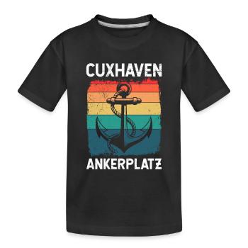 Vacances en mer du Nord à CUXHAVEN ANCHORAGE Plaisir - T-shirt bio Premium Enfant - noir - Devant