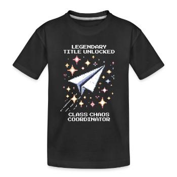 Legendärer Titel freigeschaltet | Klassenchaos - Kinder Premium Bio T-Shirt - Schwarz - Vorne