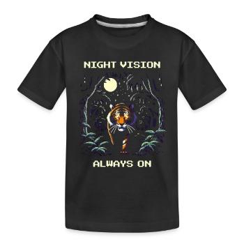 Vision nocturne toujours activée | Faune nocturne des tigres - T-shirt bio Premium Enfant - noir - Devant