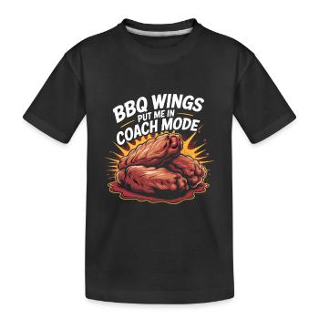 Conception de la fête des ailes de poulet pour le jour du match - T-shirt bio Premium Enfant - noir - Devant