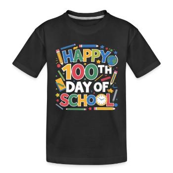 100th Day School Celebration - Kinder Premium Bio T-Shirt - Schwarz - Vorne
