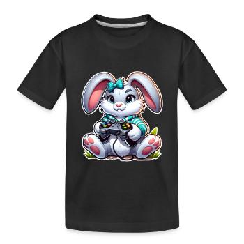 Osterhase Gaming - Kinder Premium Bio T-Shirt - Schwarz - Vorne