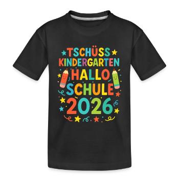 Adieu Maternelle Bonjour Inscription 2026 - T-shirt bio Premium Enfant - noir - Devant
