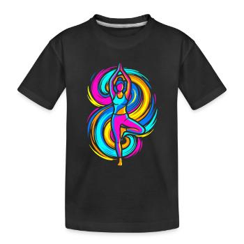Yoga Pose - Kids' Premium Organic T-Shirt - black - Front
