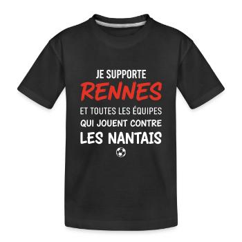 Humour football Rennes derby Brittany Nantes - Kids' Premium Organic T-Shirt - black - Front